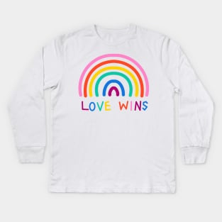 Love wins rainbow Kids Long Sleeve T-Shirt